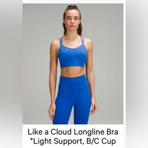 Lululemon like a cloud bra Blazer Blue Tone size 8